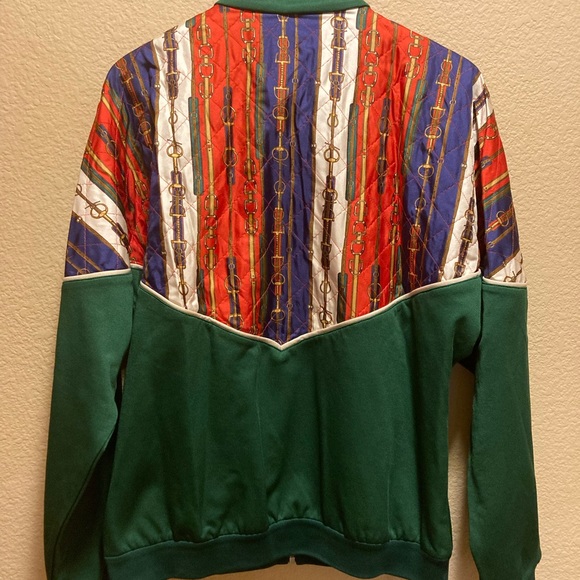 New Silk Authentic Gucci Horsebit Logo Zipper Jacket M - Picture 11 of 12